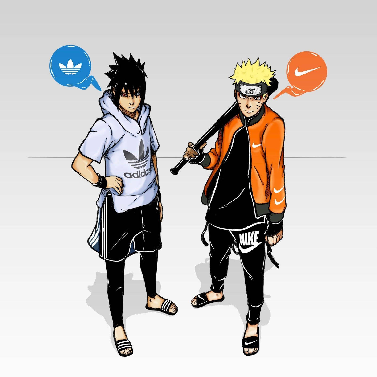 Naruto Swag и Саске в Adidas и Nike Тапет