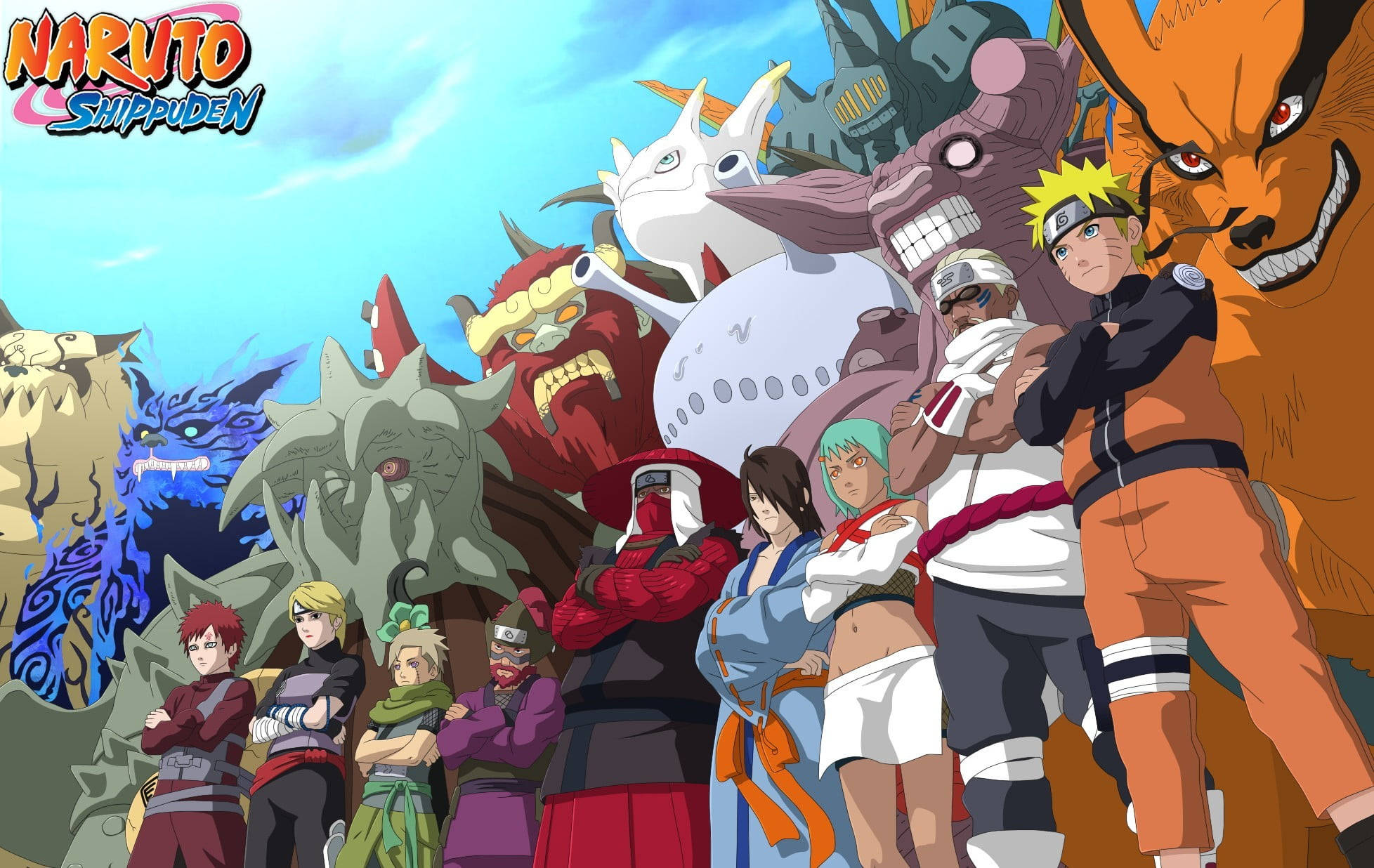 Naruto живи герои и опашати зверове Тапет