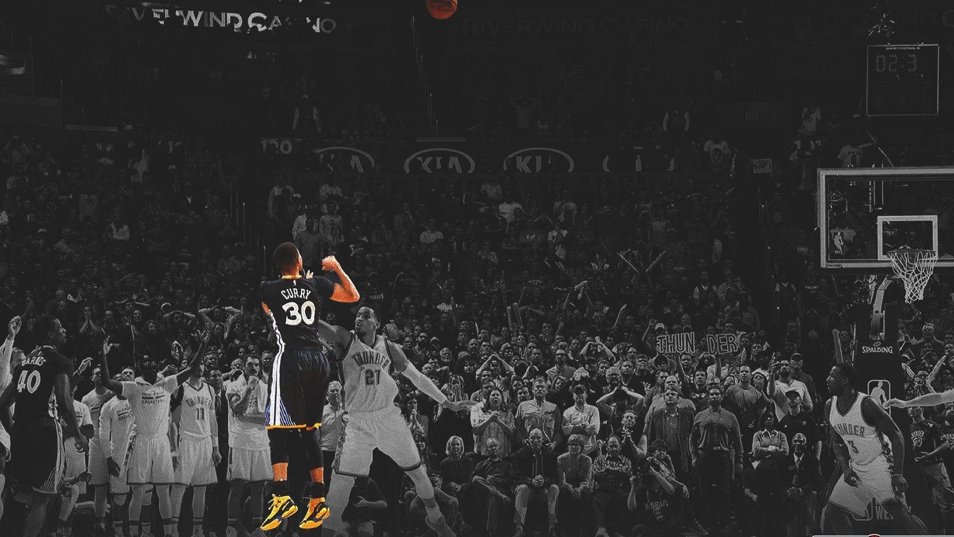 Стеф Къри NBA десктоп обезцветен Тапет