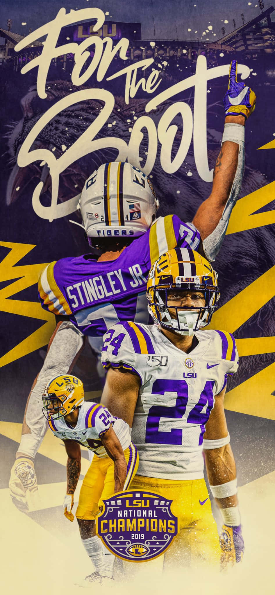 Derek Stingley Jr 2019 NCAA шампиони Тапет