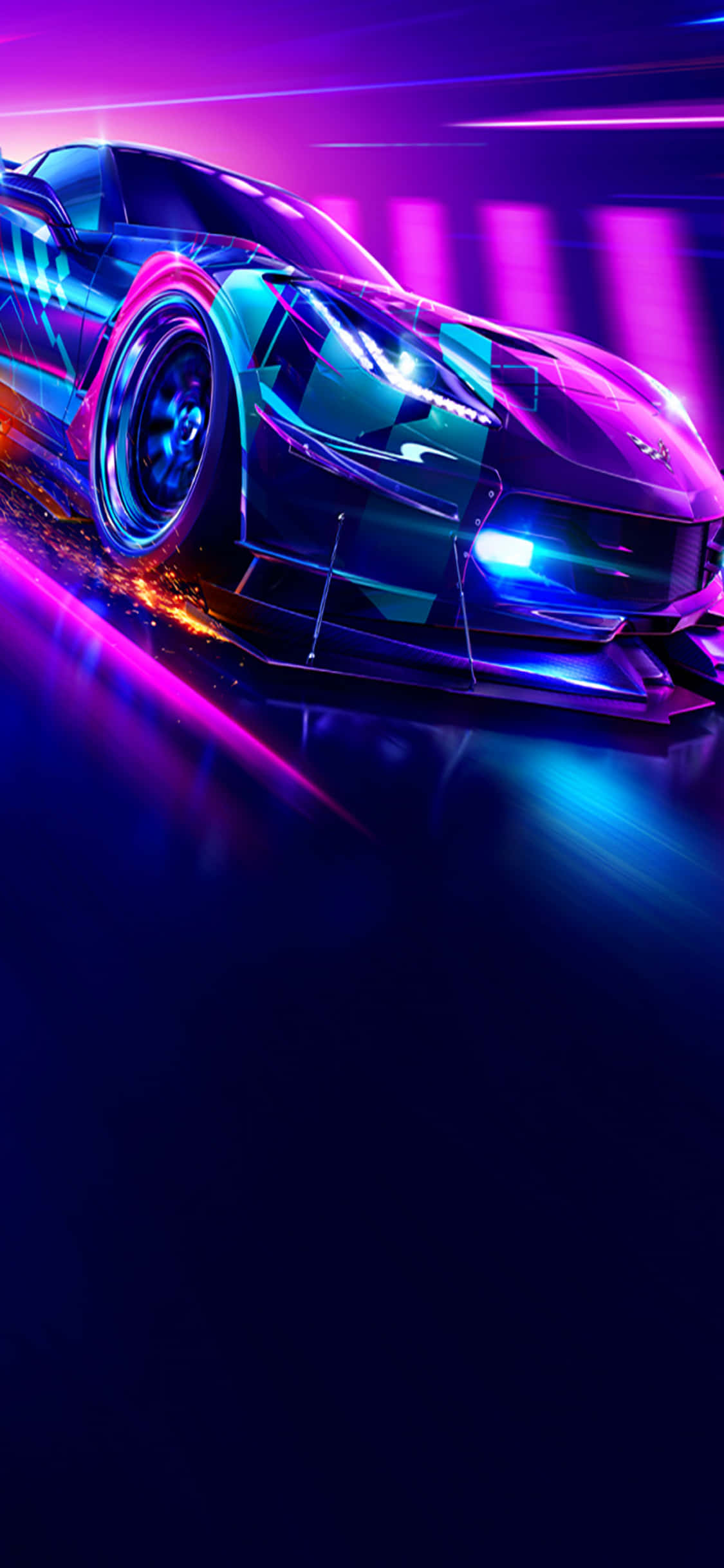 Need for Speed Heat разпаля състезателната сцена на iPhone Xs Тапет