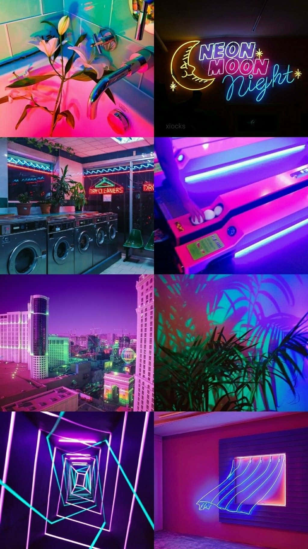 "Създай красив, футуристичен пейзаж с перфектния фон в стил Neon Aesthetic" Тапет