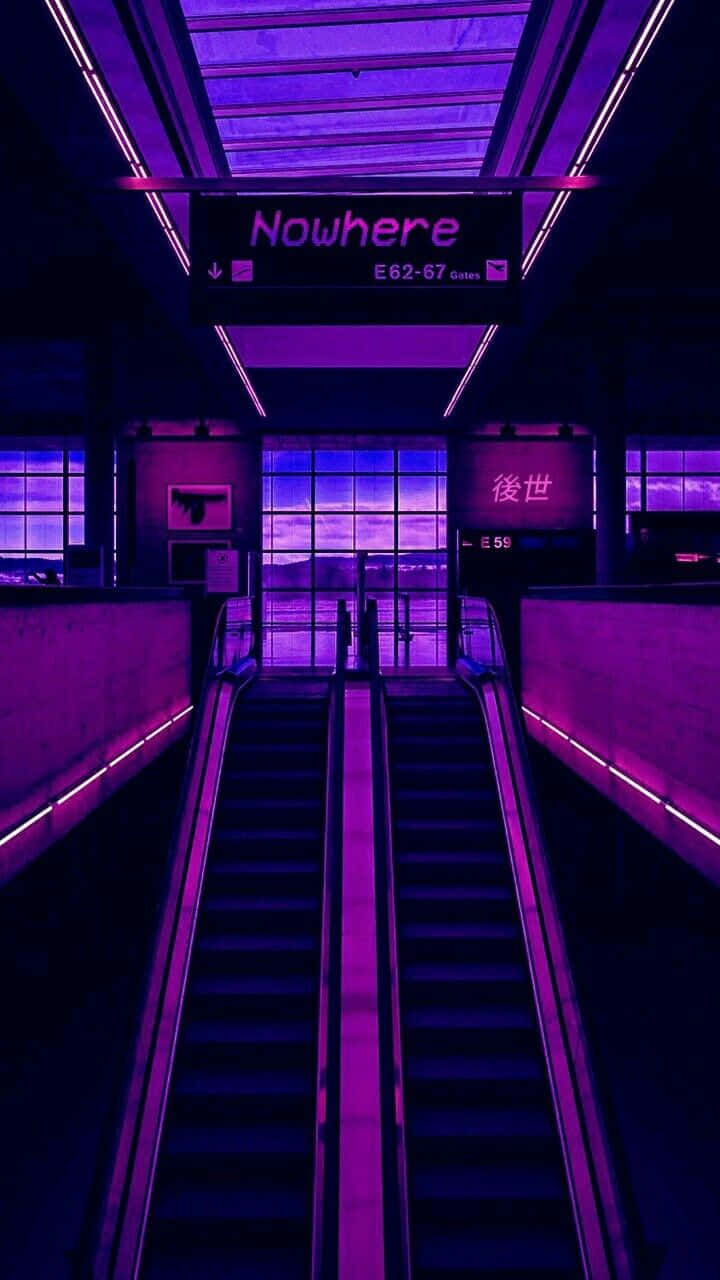 Отключете неземни преживяния с Neon Aesthetic Тапет