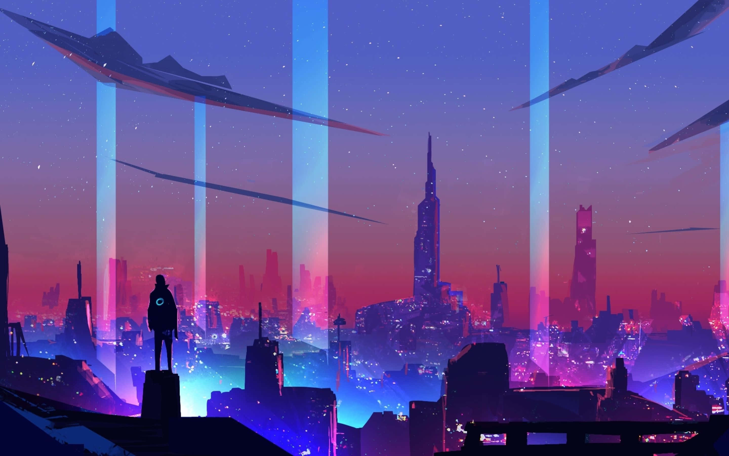 Фон Neon City Тапет