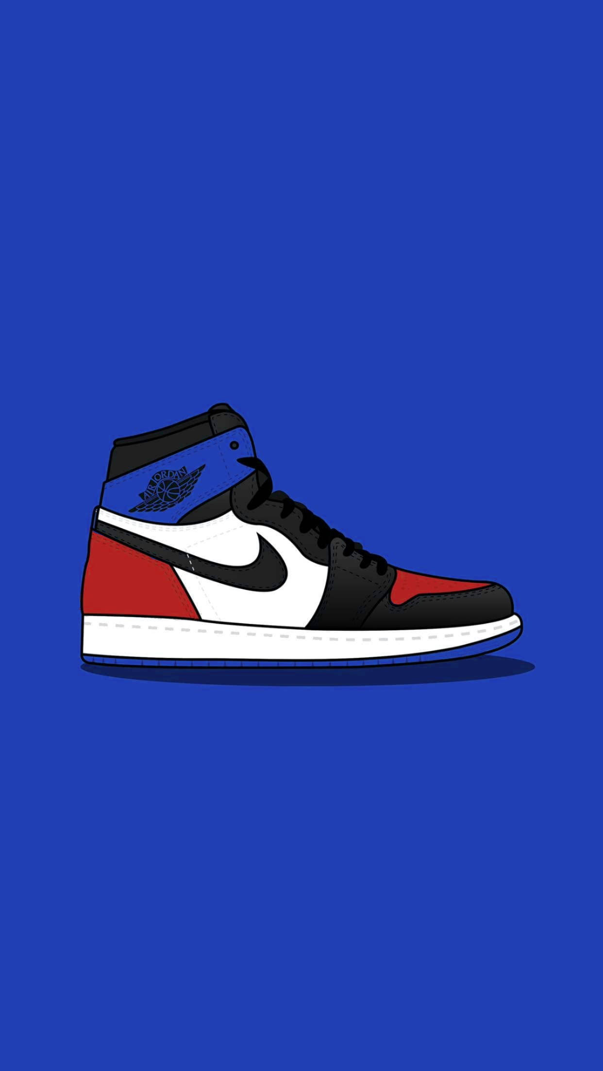 Маратонки Nike в тъмносиньо – анимационен стил Тапет