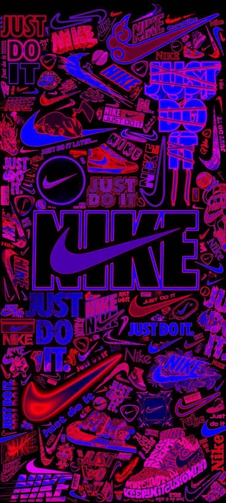 Nike Graffiti Red Purple Neon Тапет