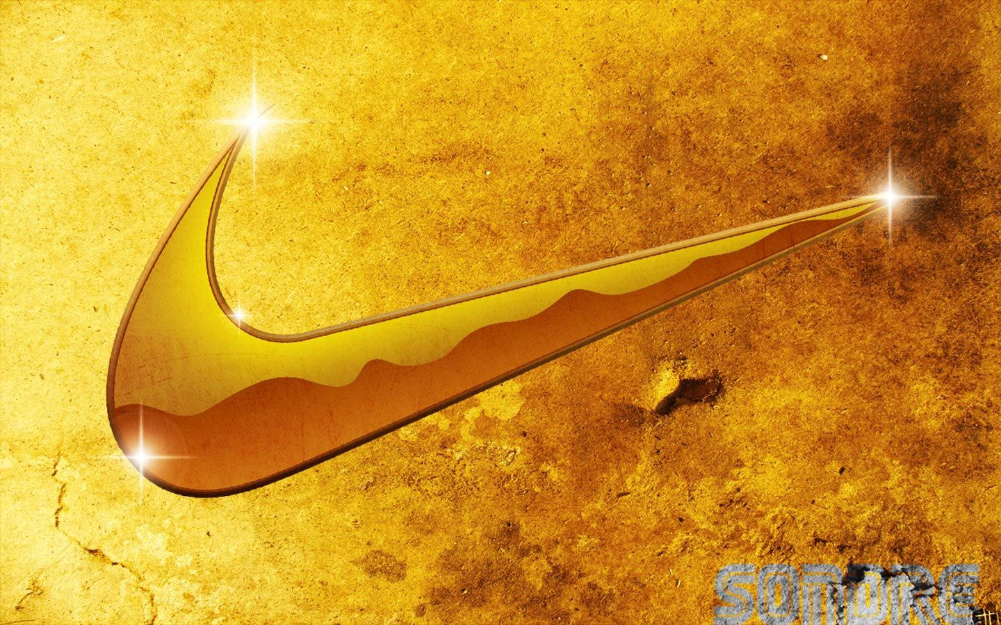 Готино златно лого на Nike Тапет