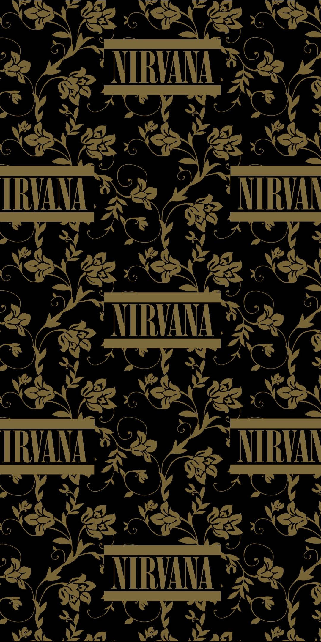 Nirvana златисто черен Тапет