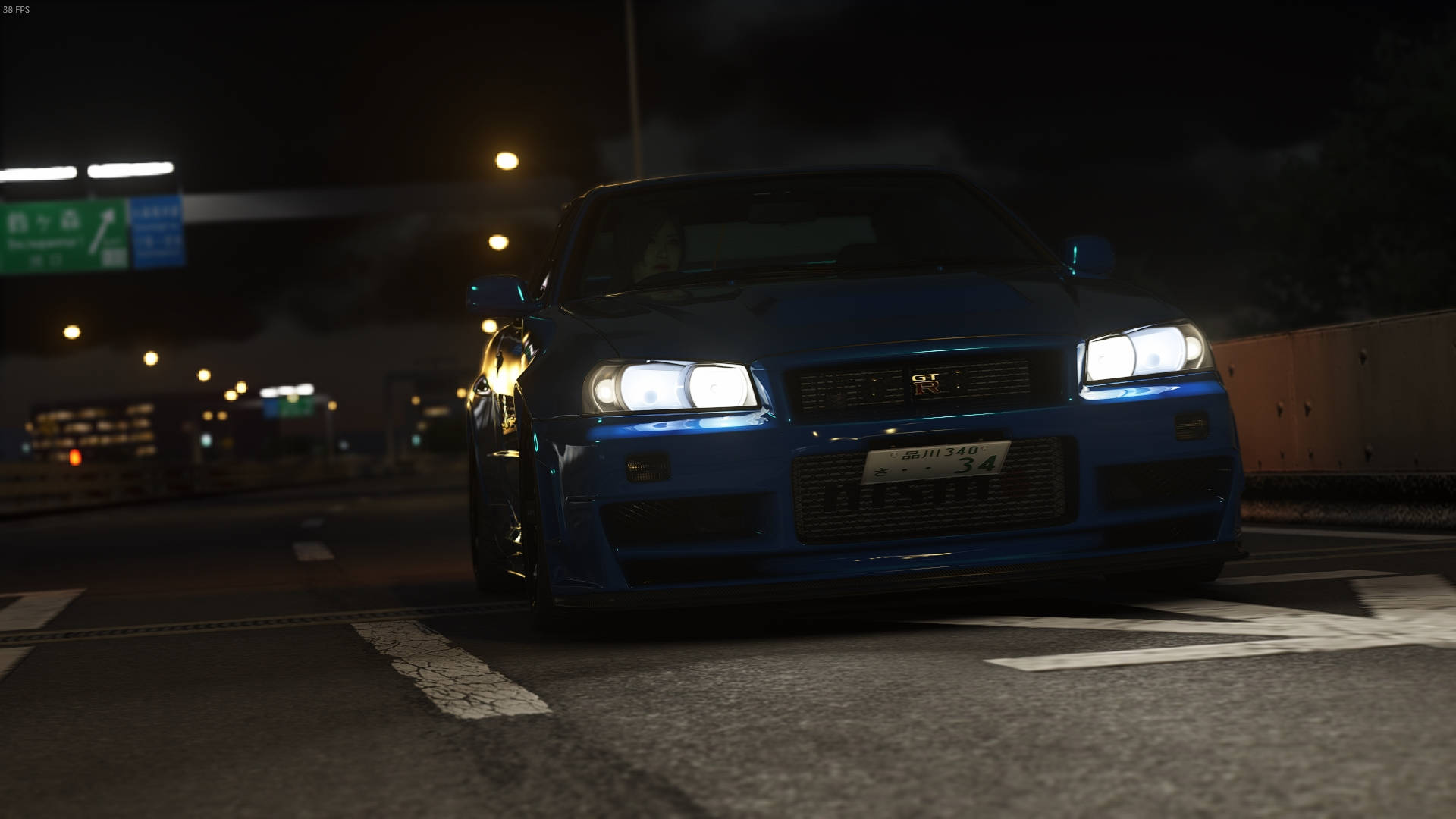 Nissan Skyline GTR R34 на магистрала Тапет