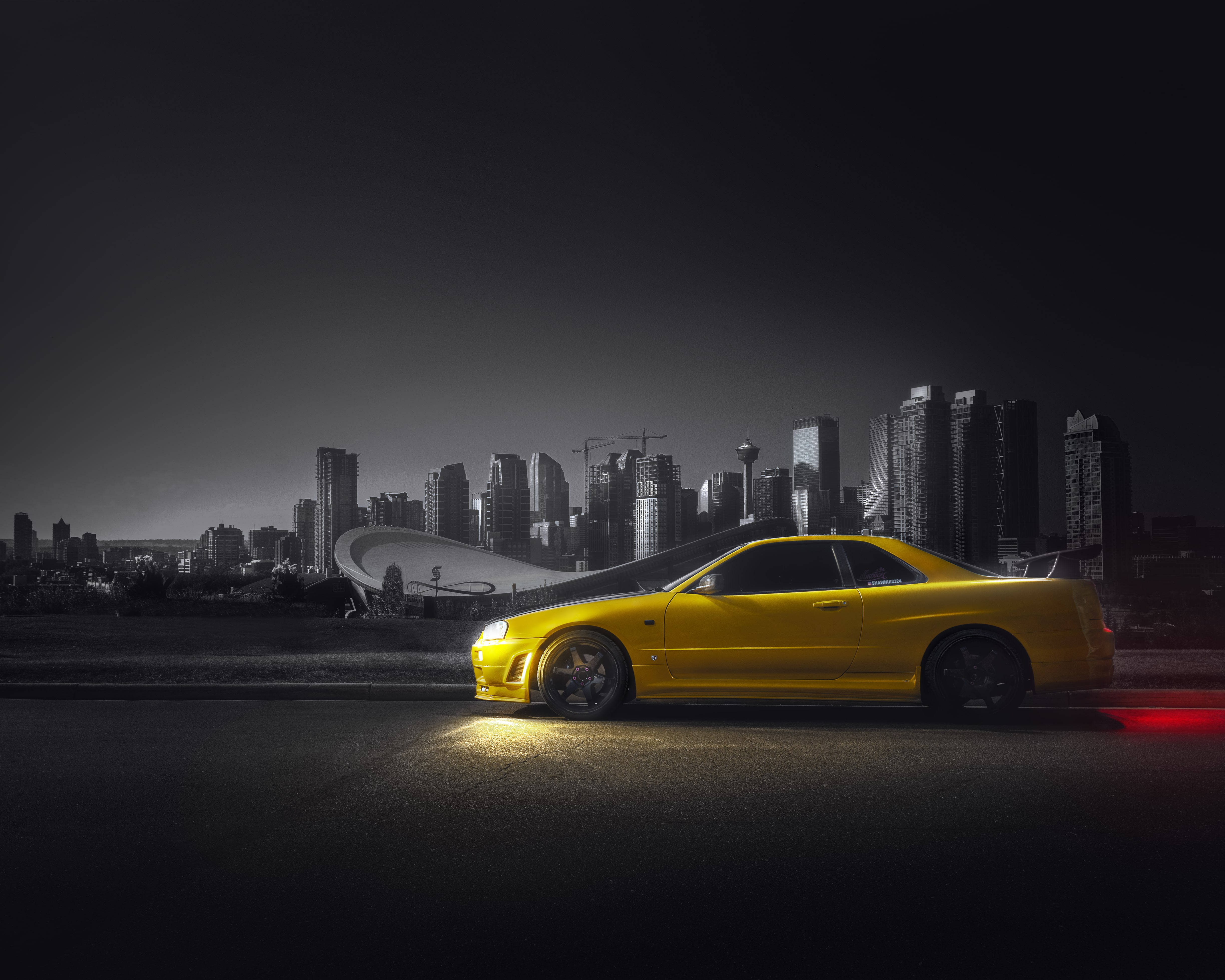 Nissan Skyline GTR R34 Цветен Пръски Тапет