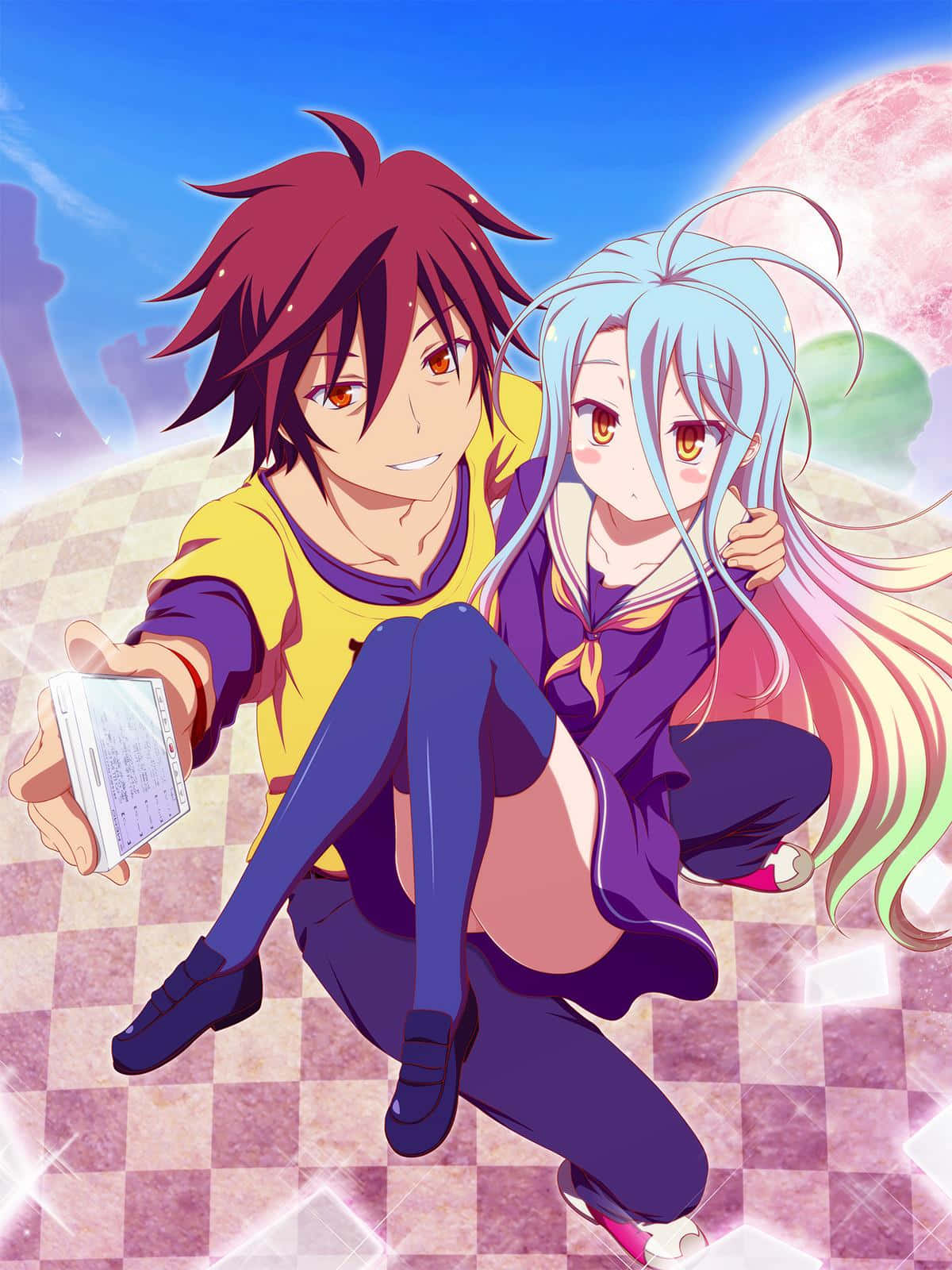 Картина на Сора и Широ от No Game No Life Тапет