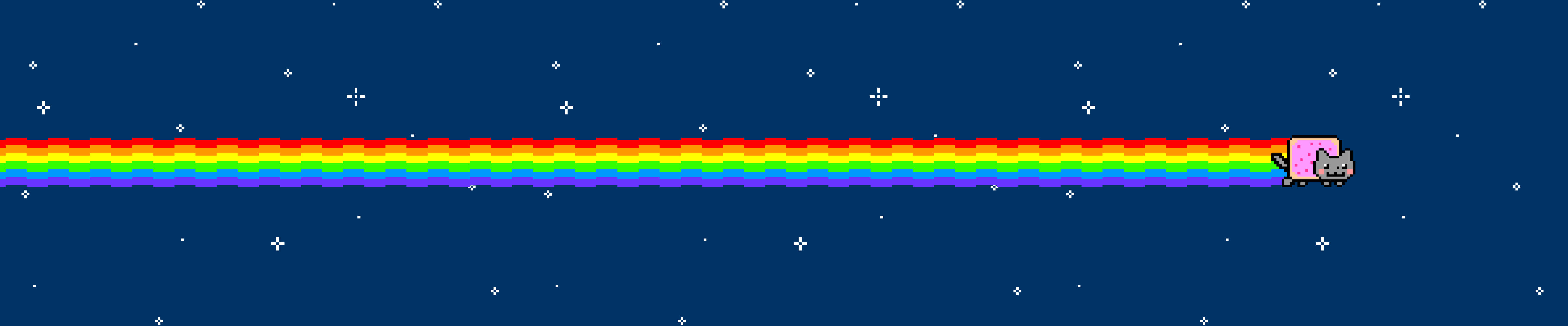 Сладък дъговен Nyan Cat пикселен фон за монитор Pixel 3 Тапет