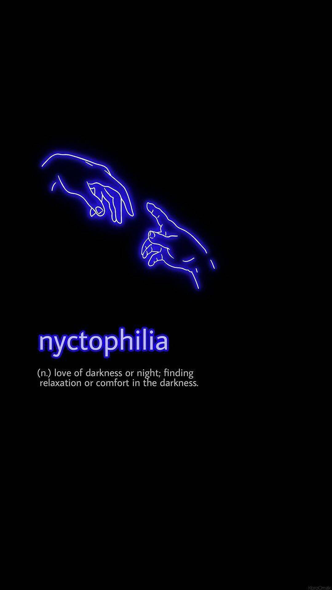 Тапет с естетични думи Nyctophilia