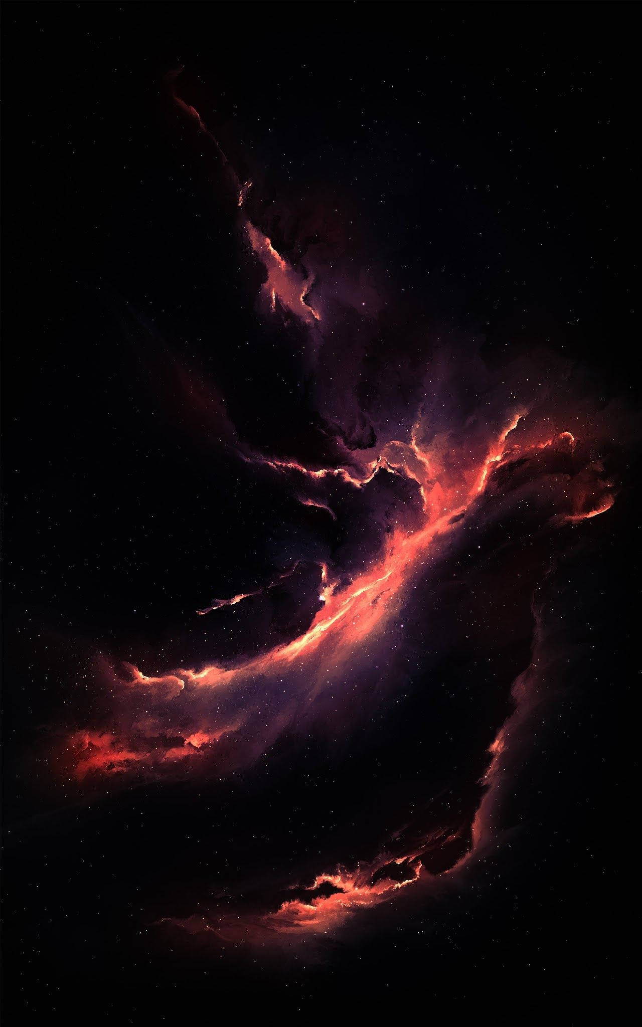 Червен гръмов облак OLED iPhone Тапет