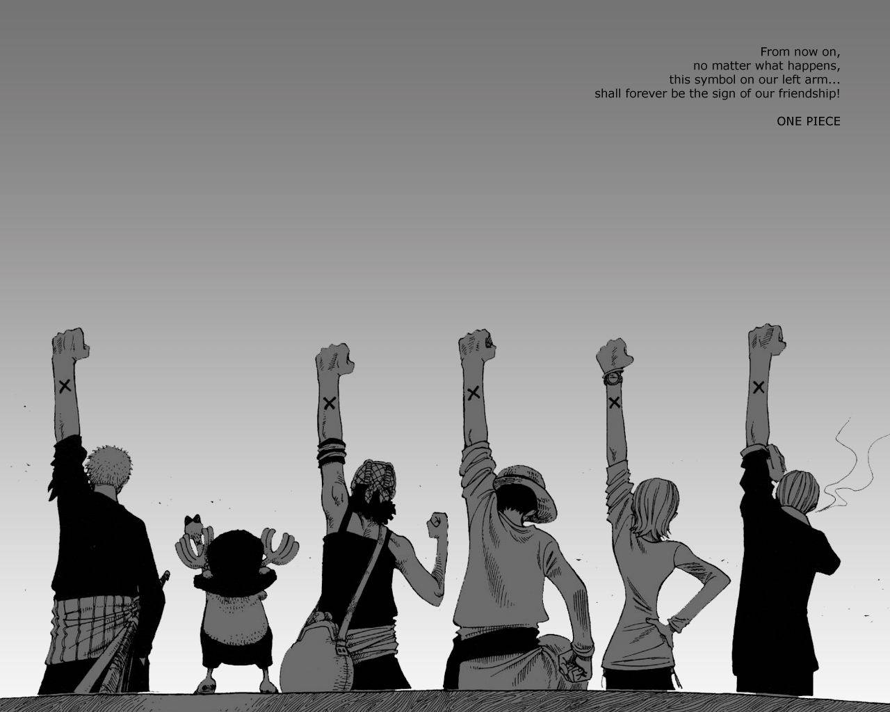Цитат за приятелството One Piece за десктоп Тапет