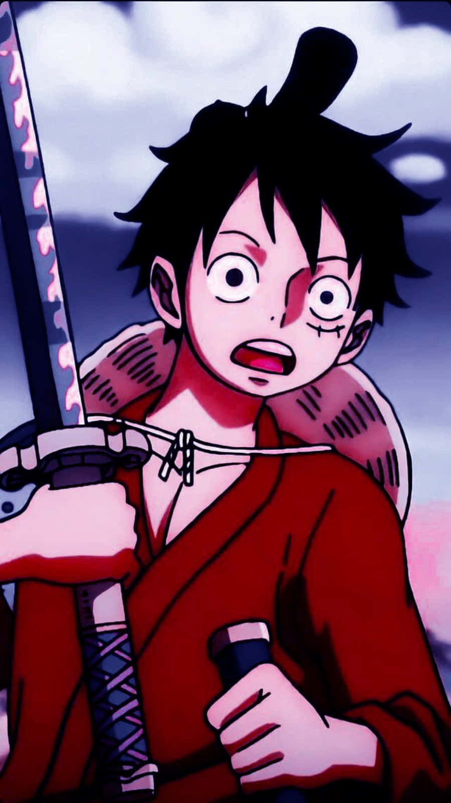 Телефон с Лъфи и мечове от One Piece Тапет