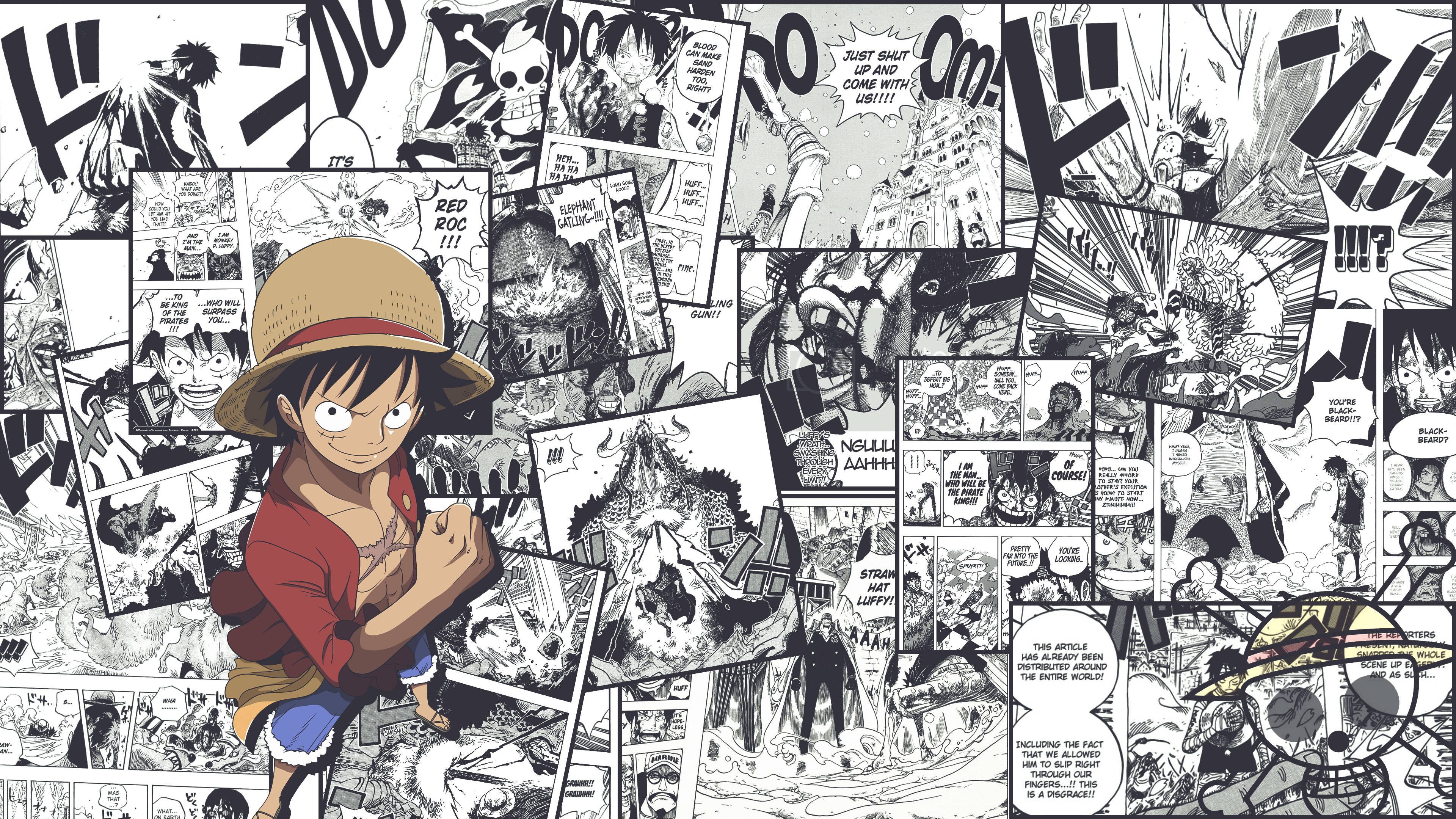 One Piece 4K Manga Ленти Страници Тапет