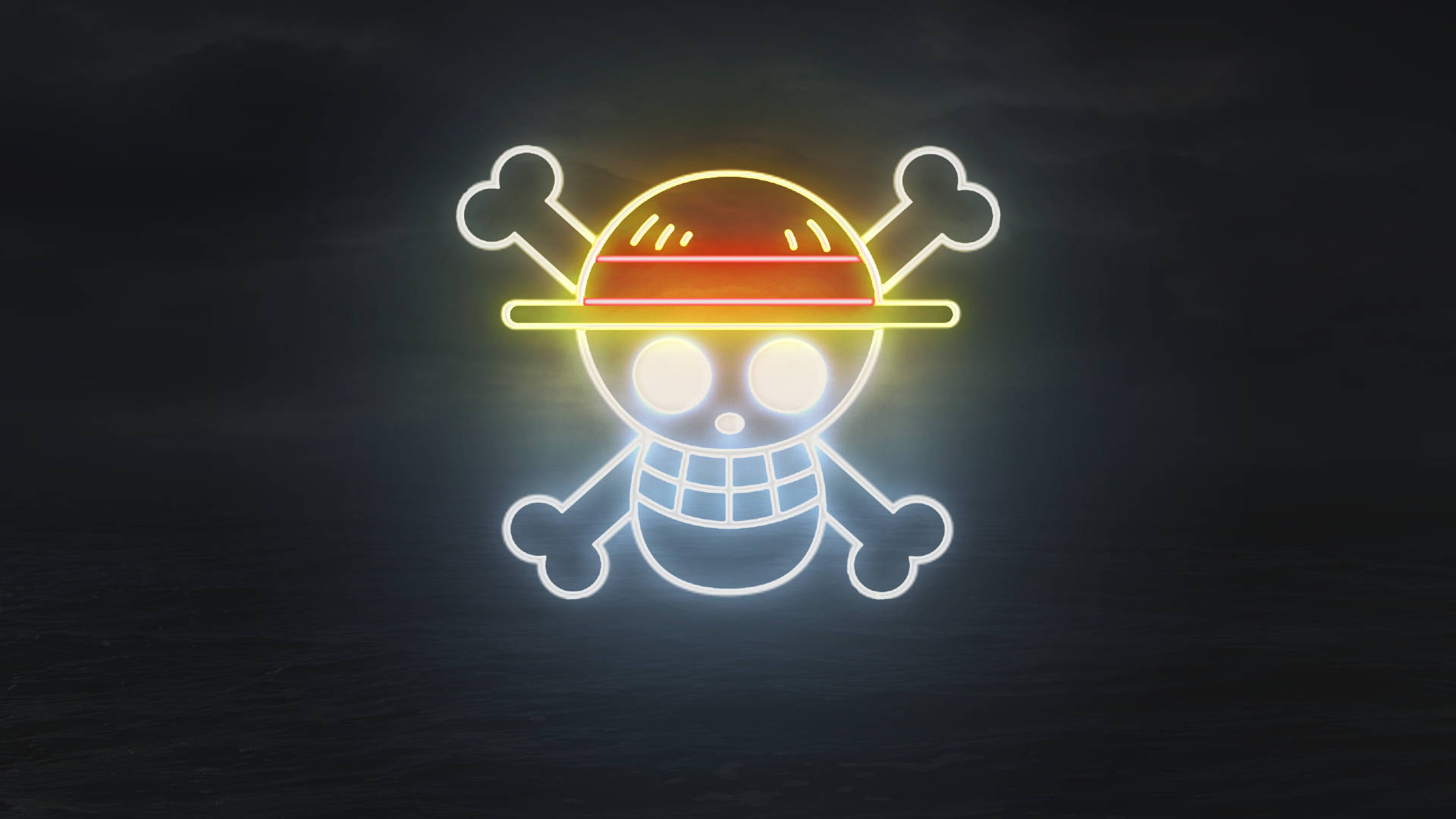 Тапет One Piece 4K неоново лого