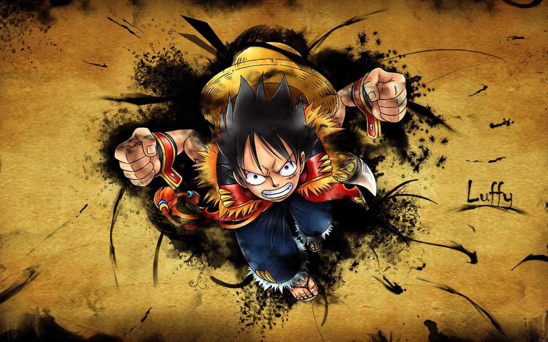One Piece 4K Шапката от слама на Луфи Тапет
