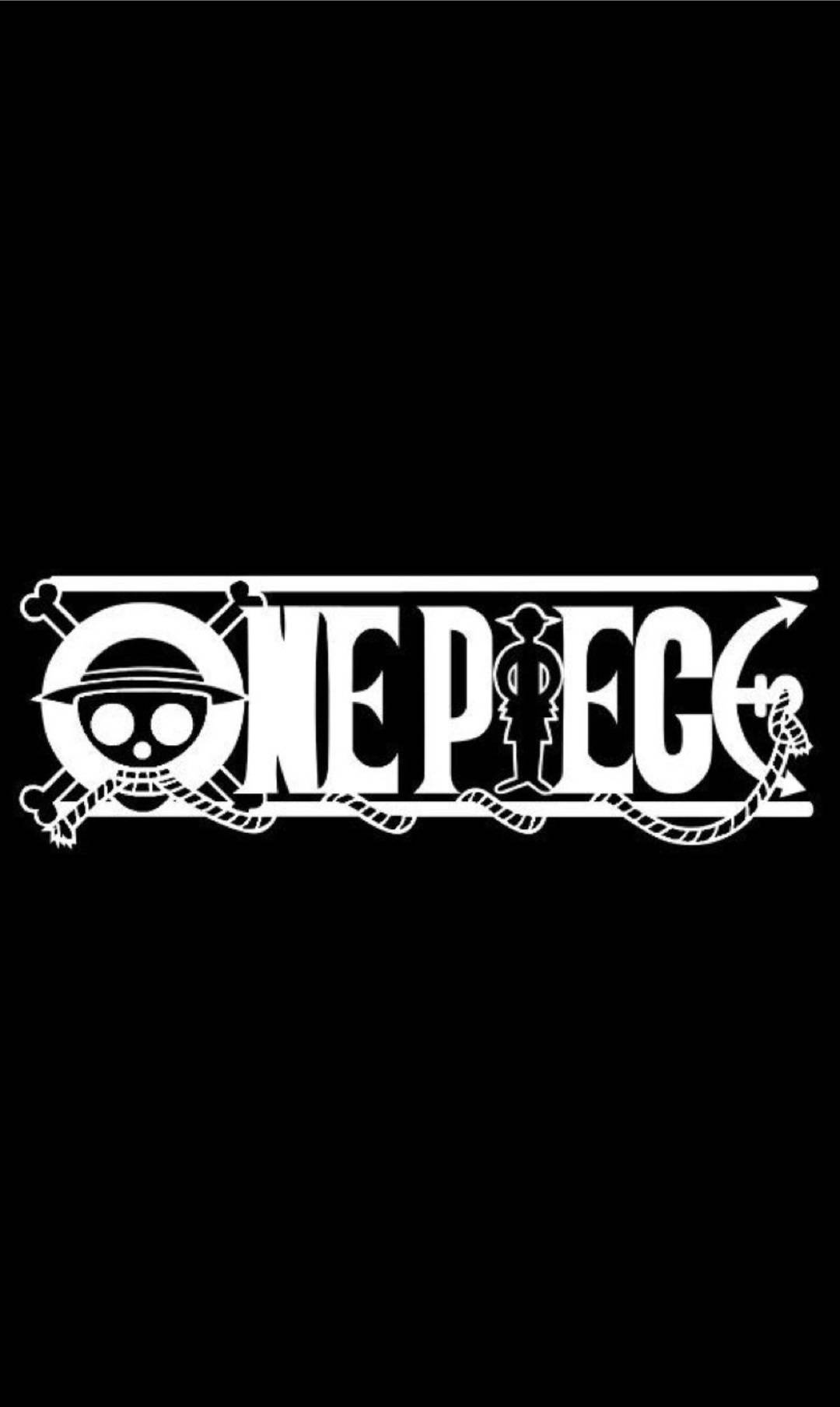 One Piece телефон лого на черен фон Тапет
