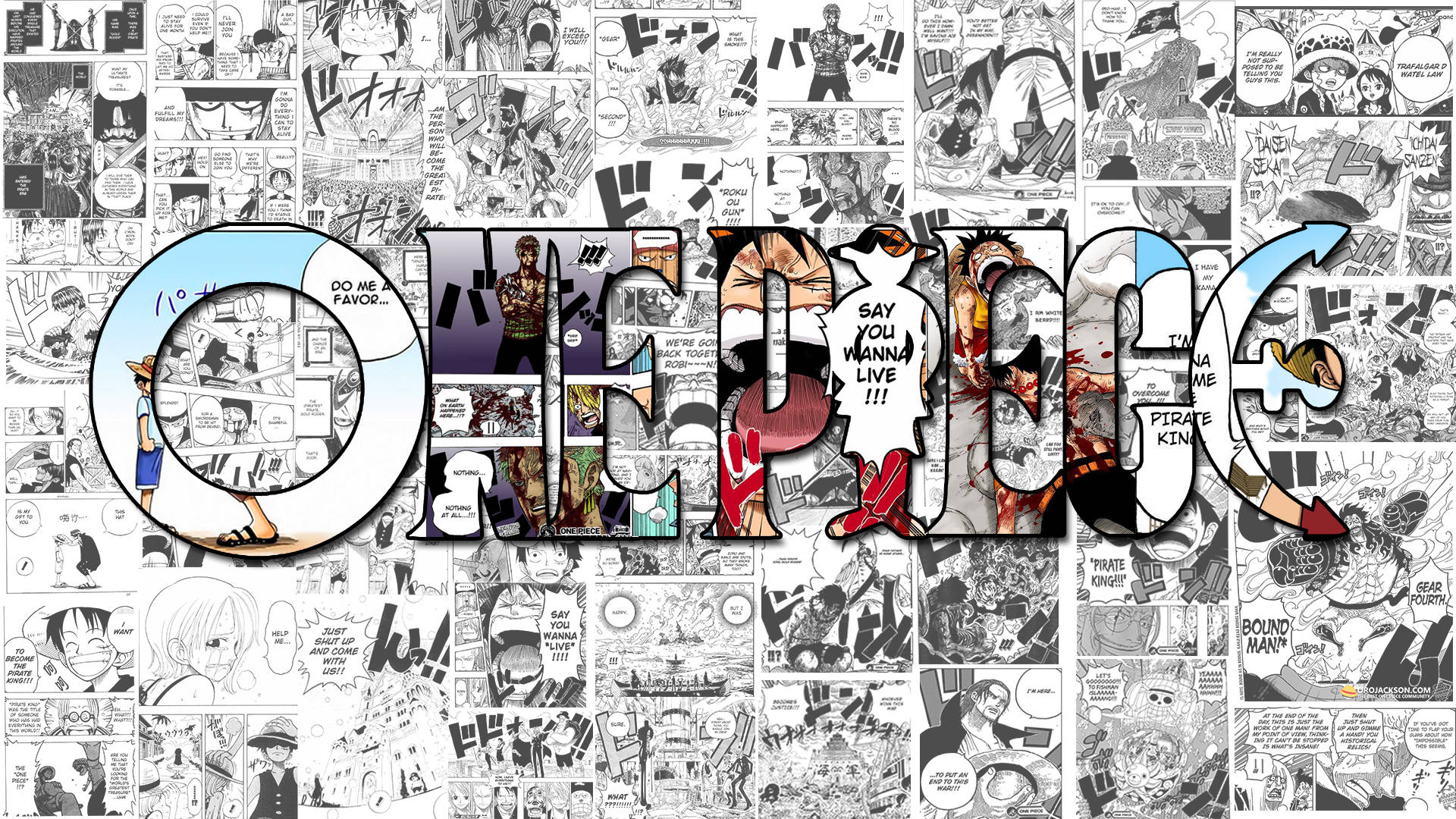Панел от мангата One Piece Тапет