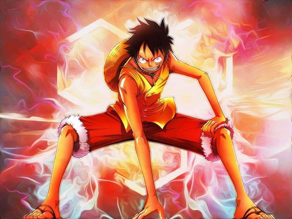 Епичен Луфи от One Piece удря пода Тапет