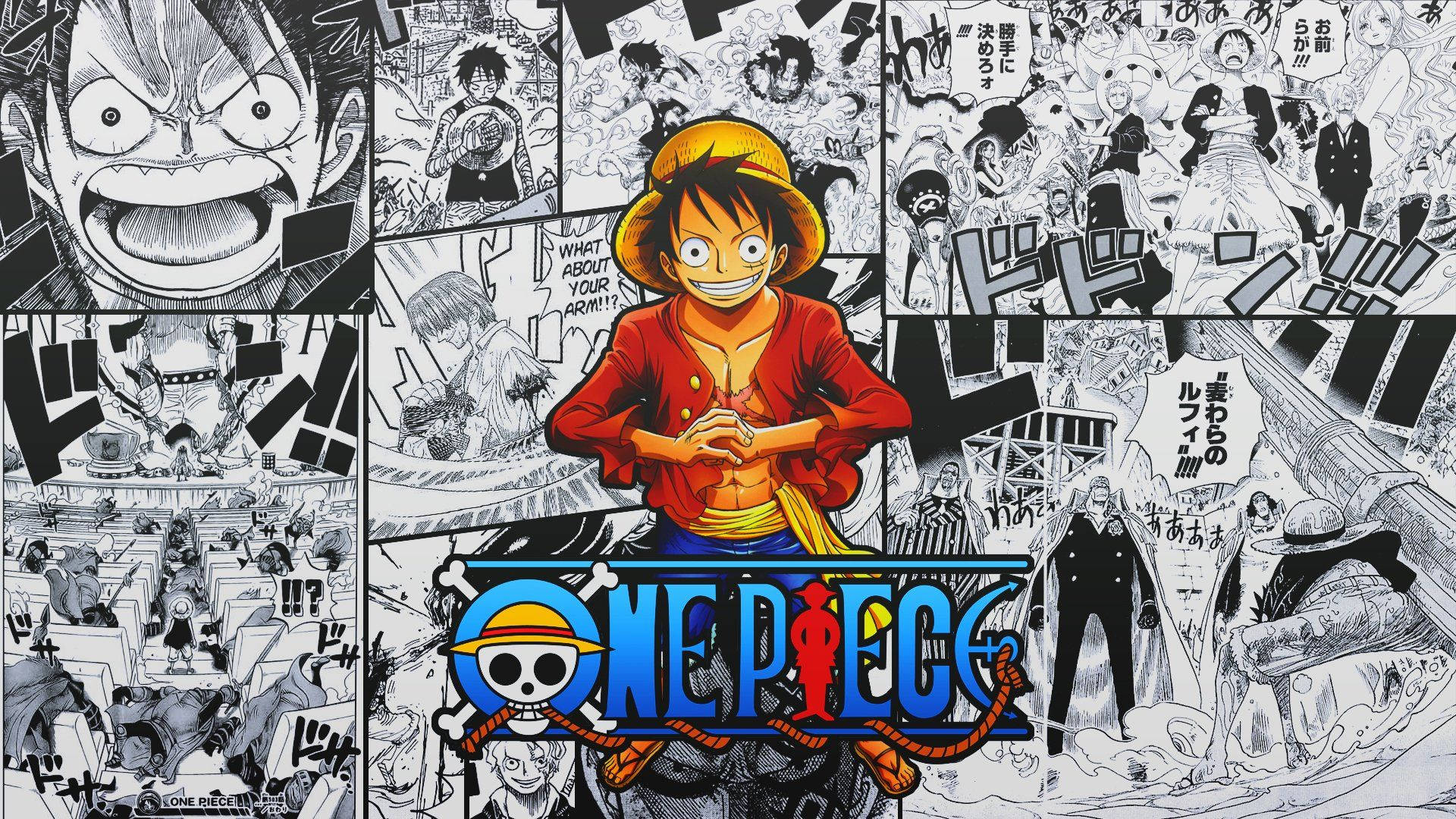 Панел от манга с Луфи от One Piece Тапет