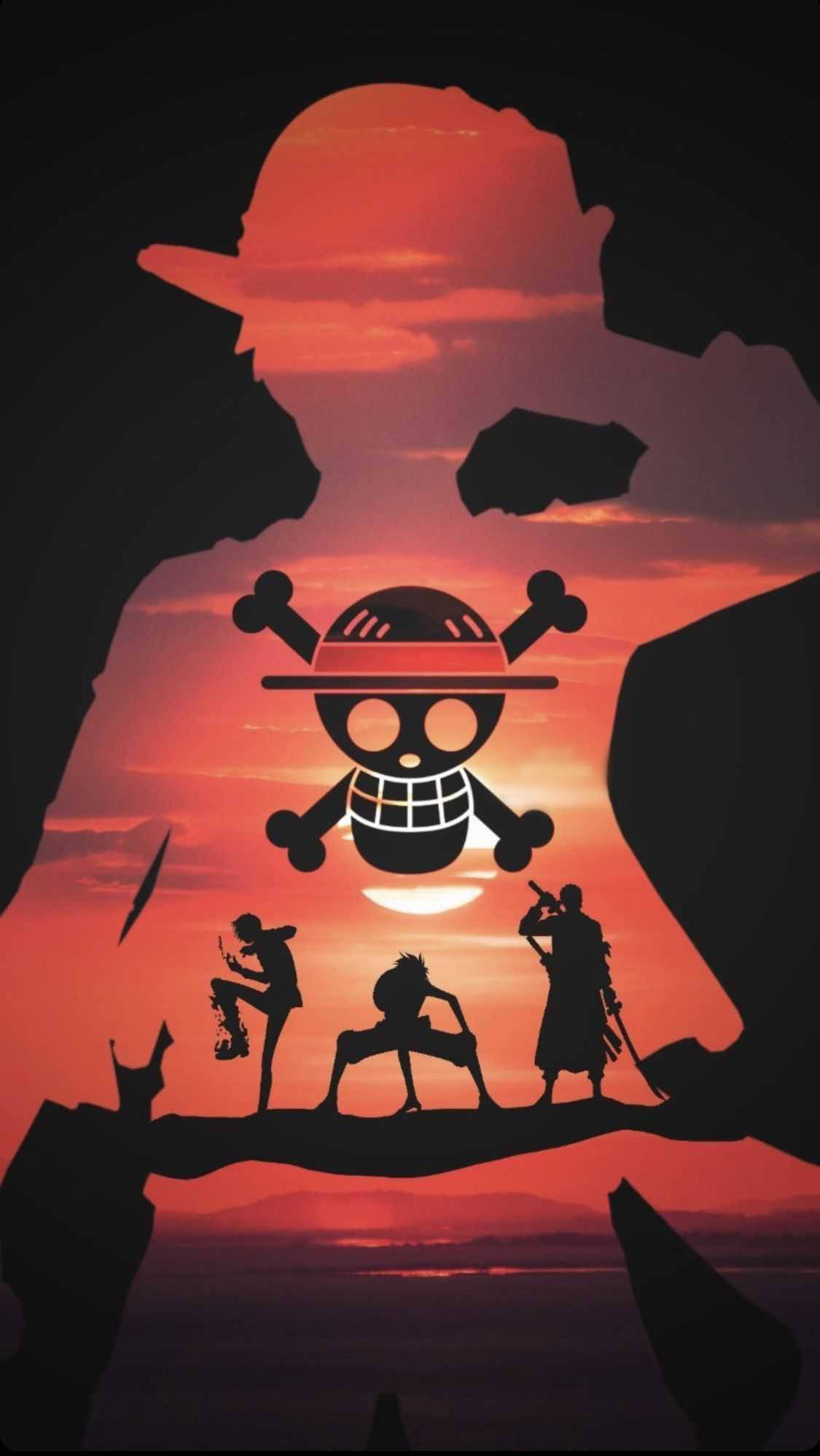 One Piece силует за iPhone Тапет