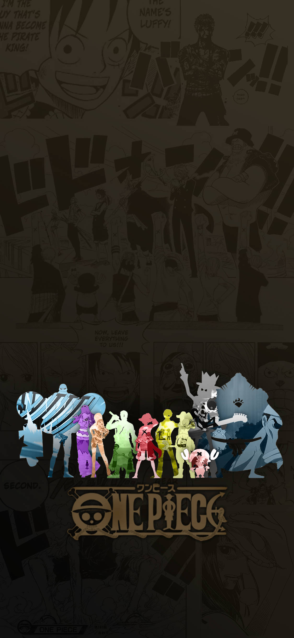 Цветен постер на One Piece за iPhone Тапет