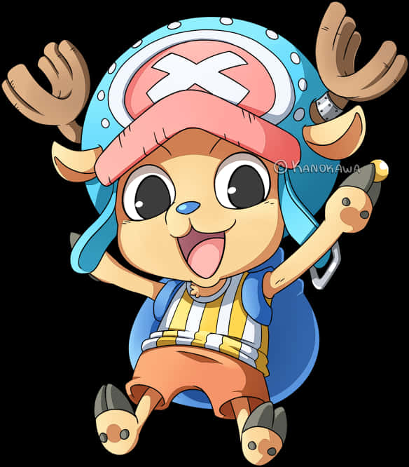 One Piece Тони Тони Чопър Весела Поза Тапет