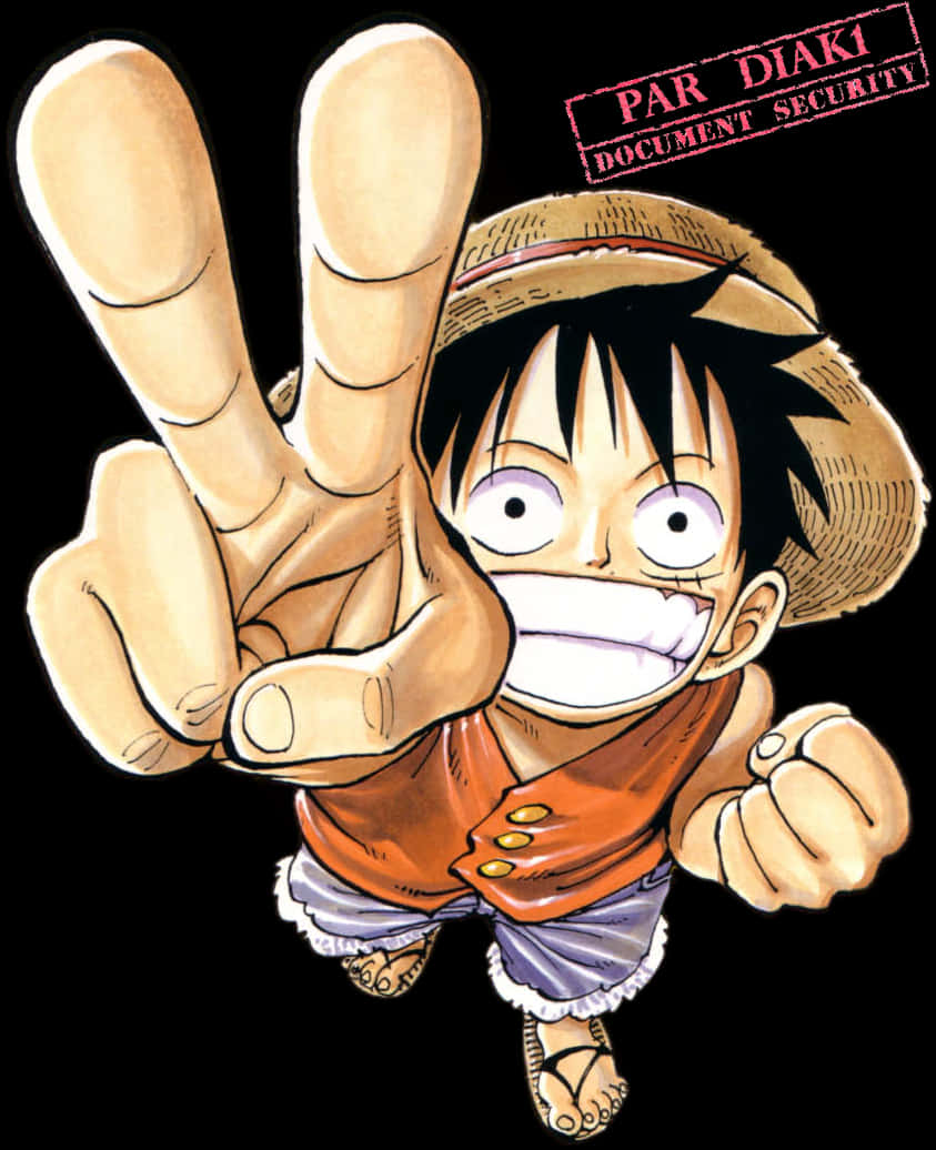 Победоносна поза на Луфи от One Piece Тапет