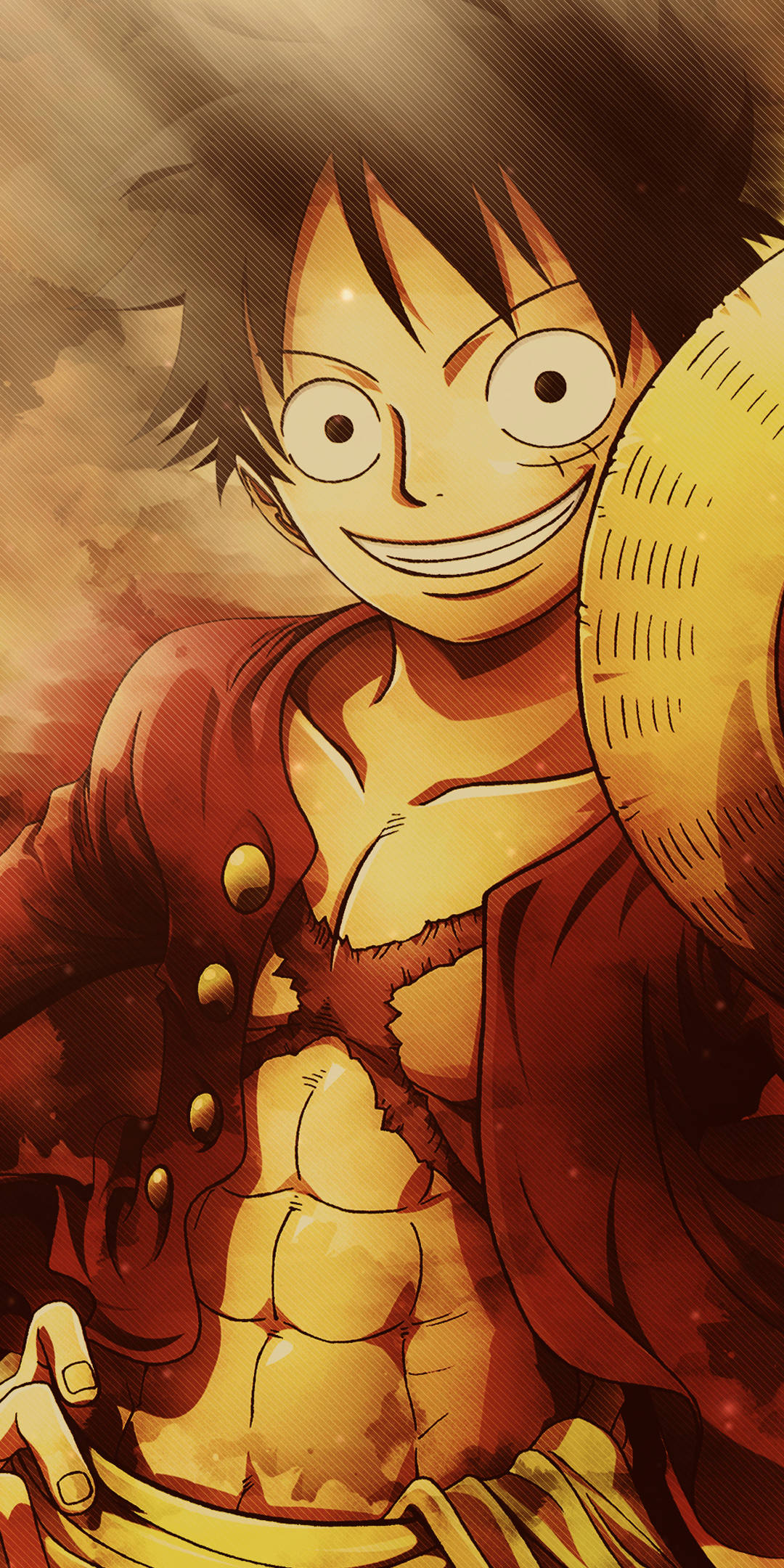 One Piece Телефон Луфи се усмихва с сламена шапка Тапет