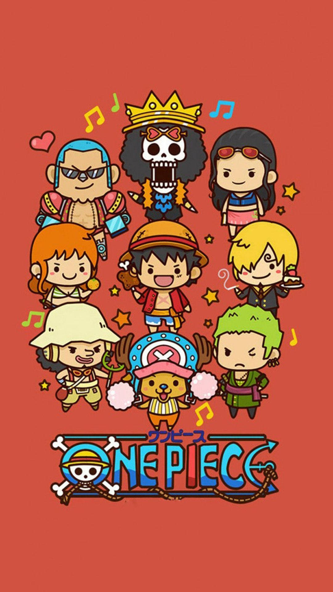Емблематичните One Piece Чиби герои Тапет