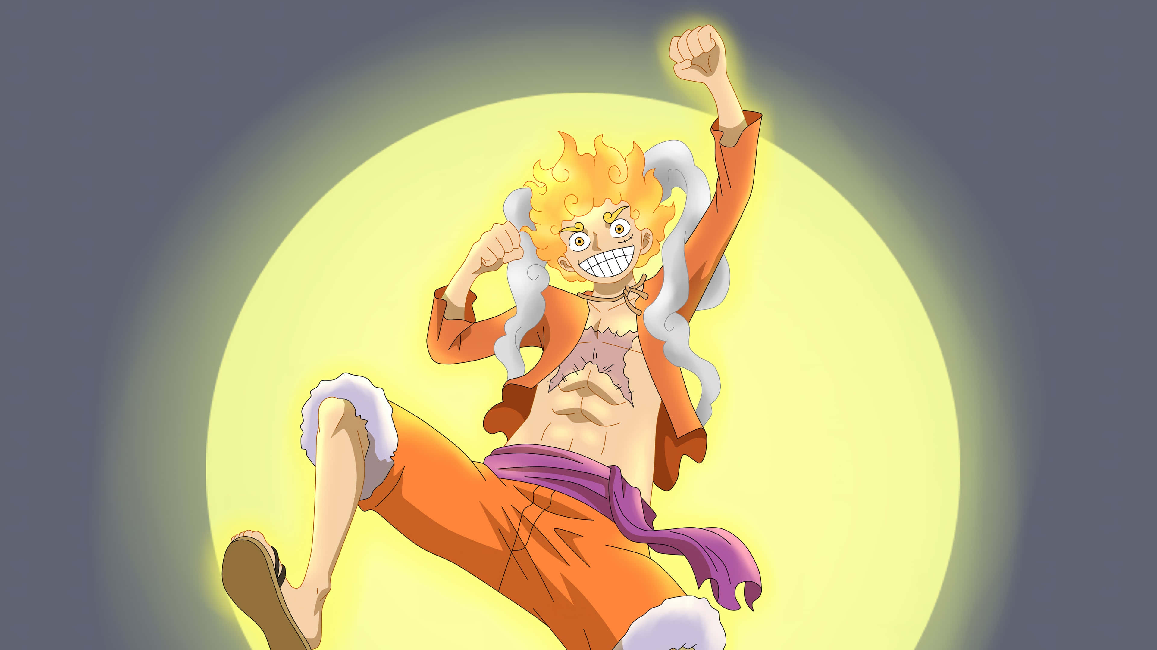 Картина на Луфи от One Piece над луната Тапет