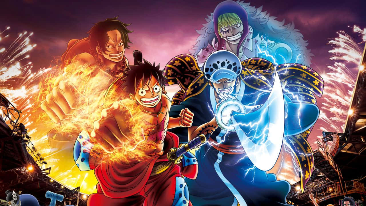 Картина на героите от One Piece в битка Тапет