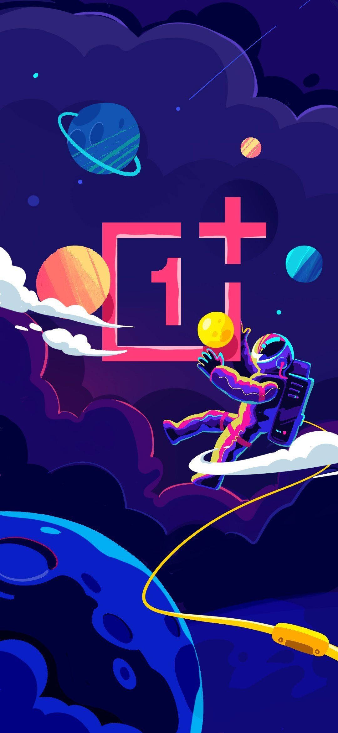 Космос с логото на OnePlus 9R Тапет
