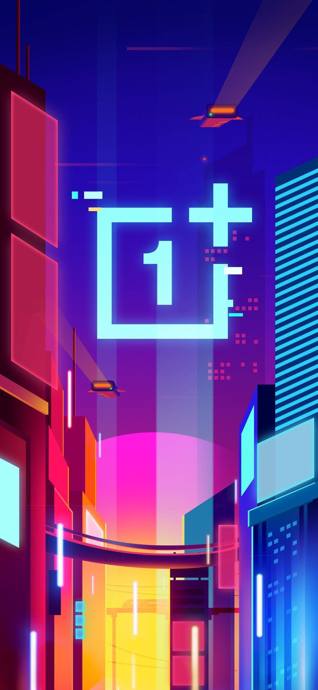 OnePlus Градски Светлини Изкуство Тапет