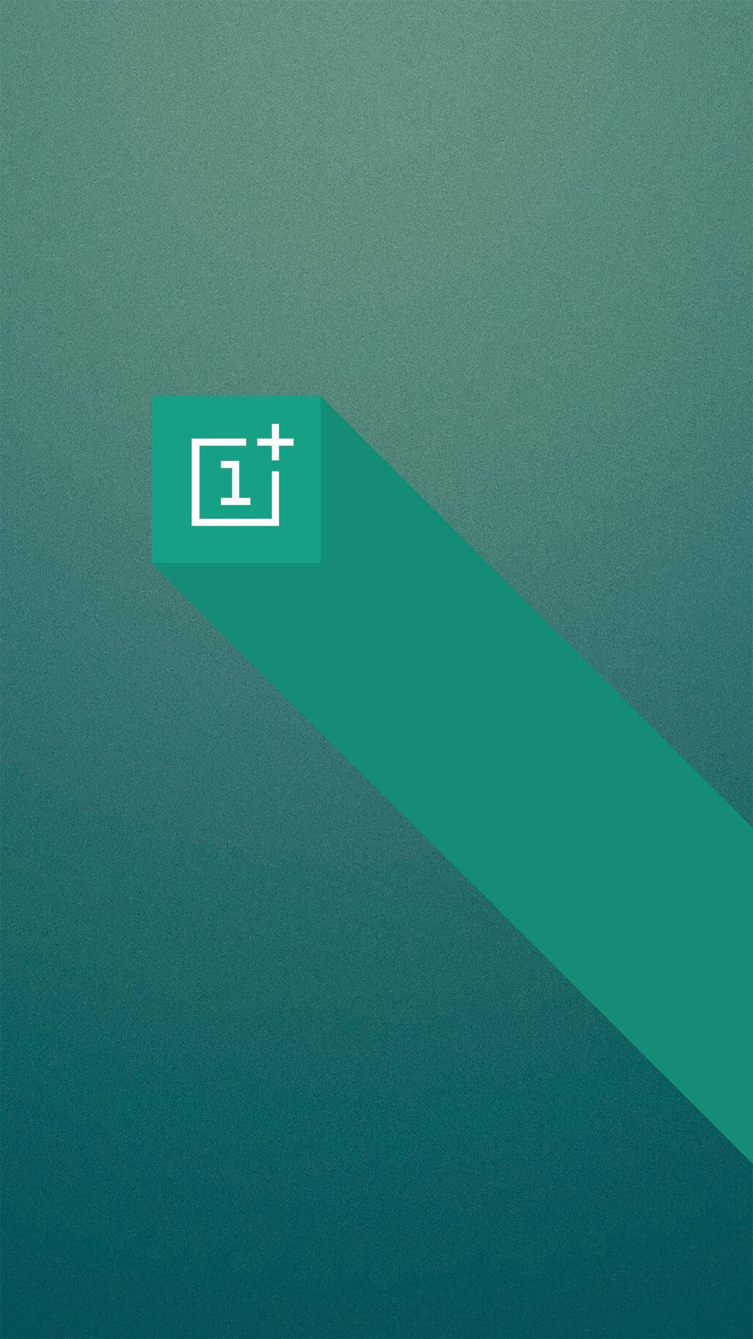 Логотип OnePlus на зелен куб Тапет