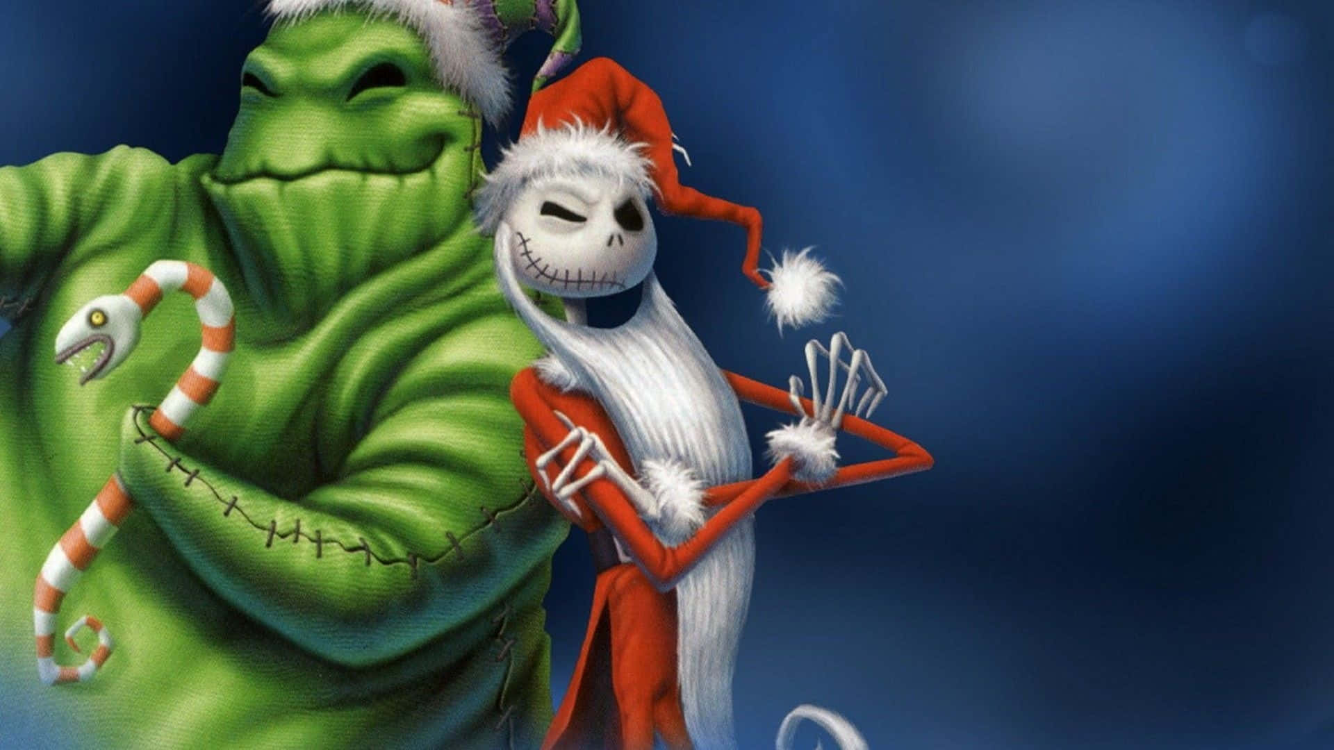 Oogie Boogie и Джак Скелингтън Коледа Тапет
