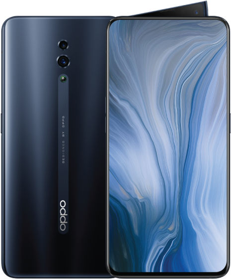 Oppo смартфон със син мраморен дизайн Тапет