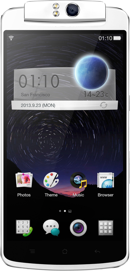 Oppo Смартфон Изглед Отпред Дисплей Тапет