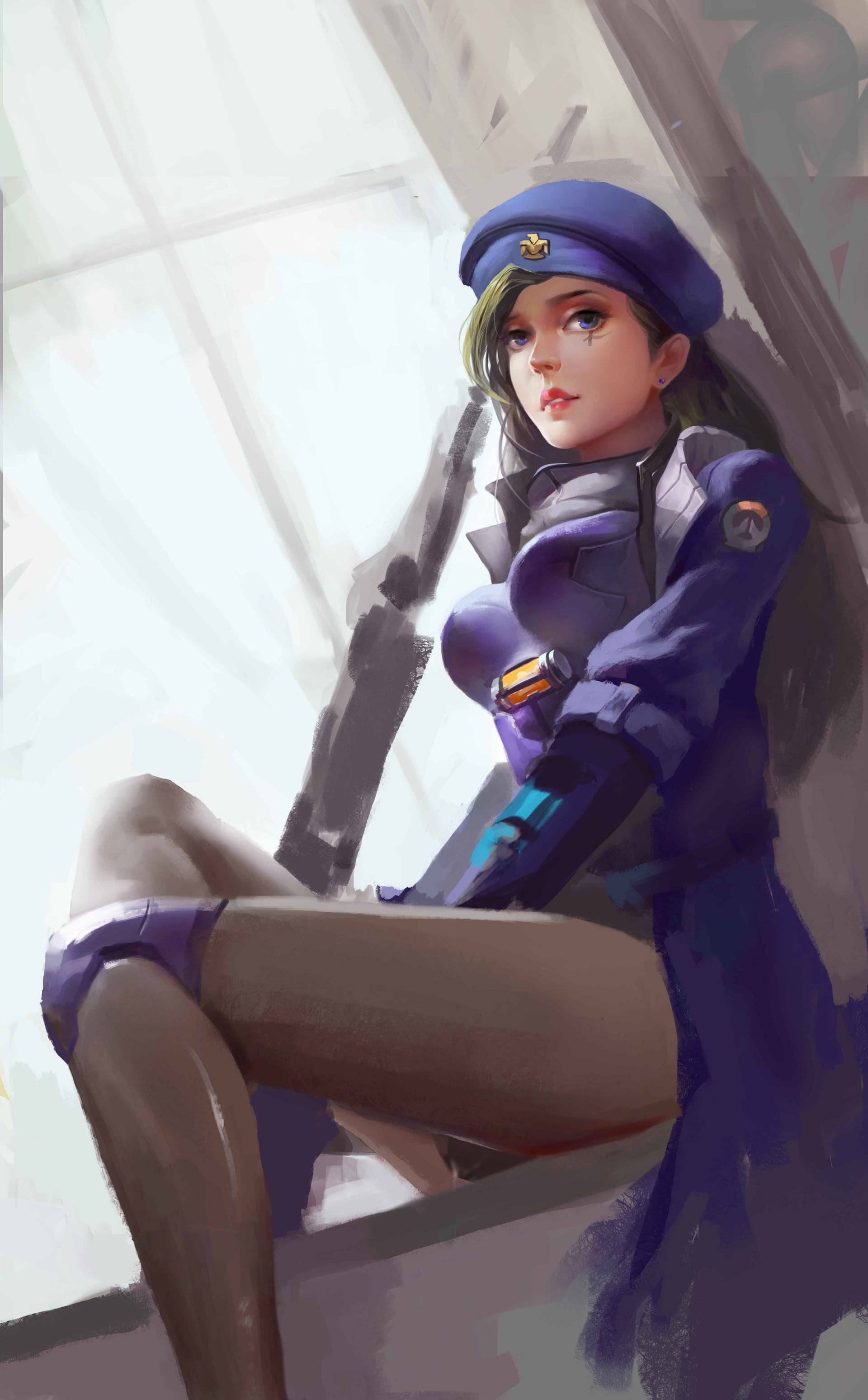 Overwatch телефон Ана оръжие рисунак Тапет