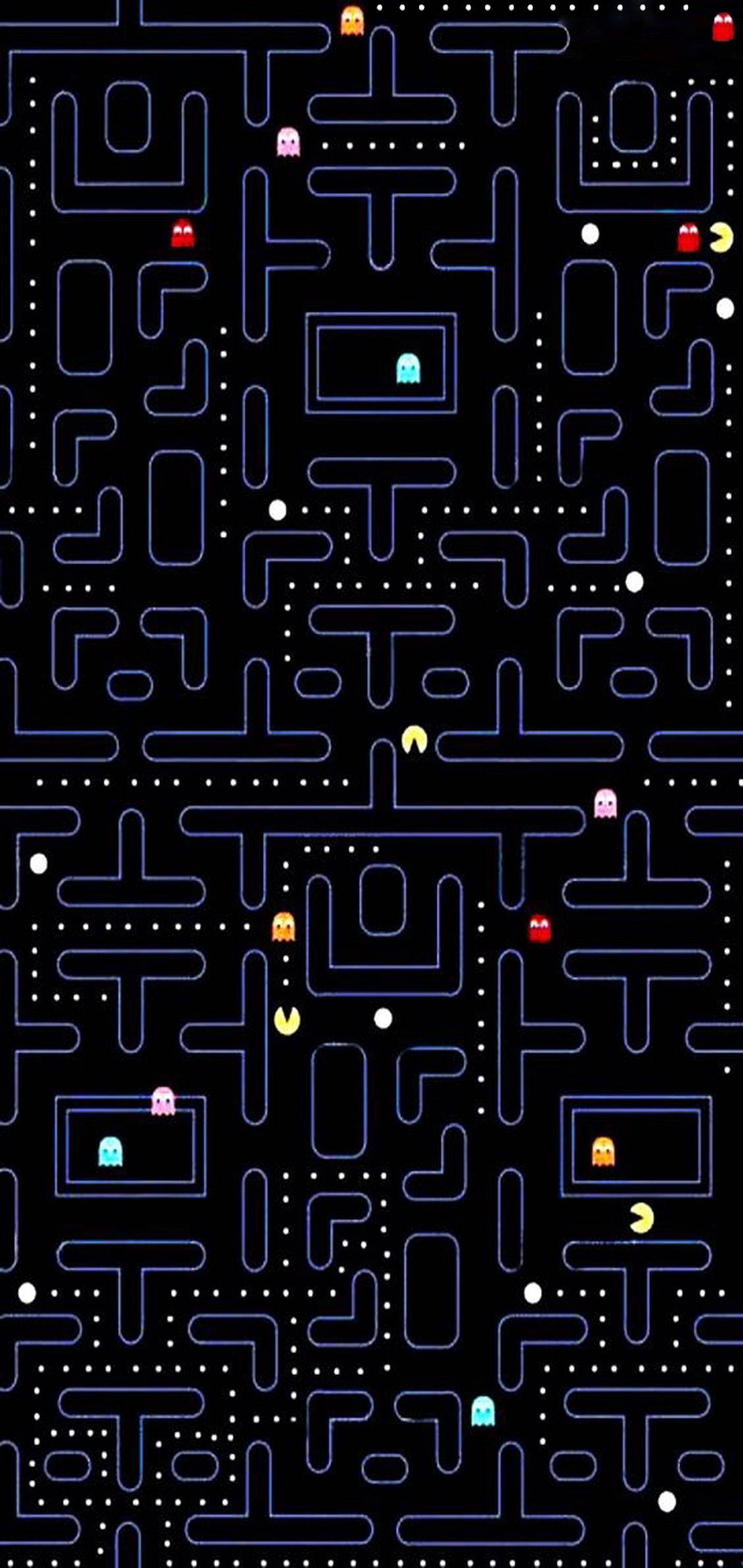 Интерфейс PAC-MAN на Samsung Galaxy S10 Plus Тапет