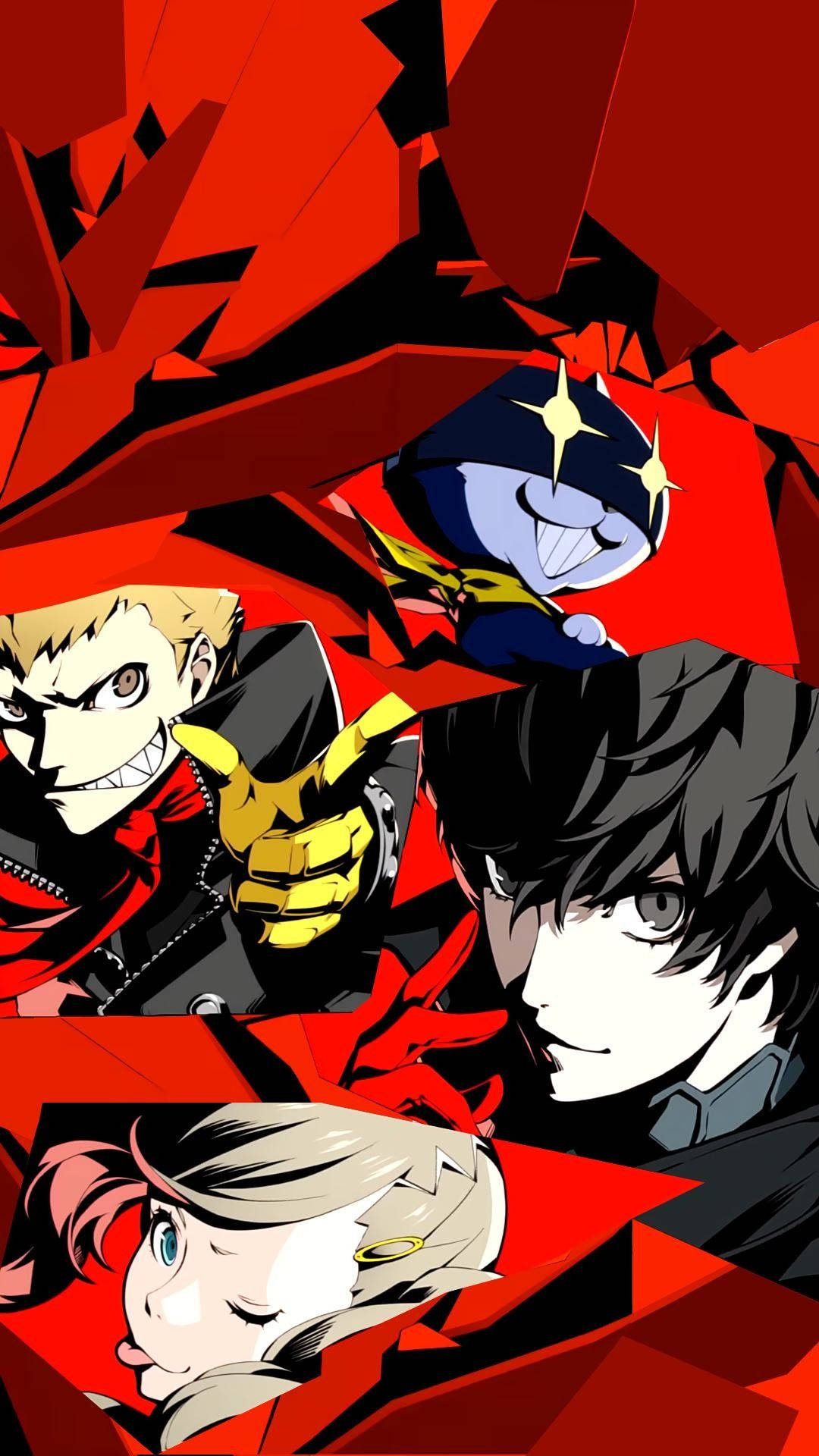 Колаж с герои Persona 5 Phone Тапет