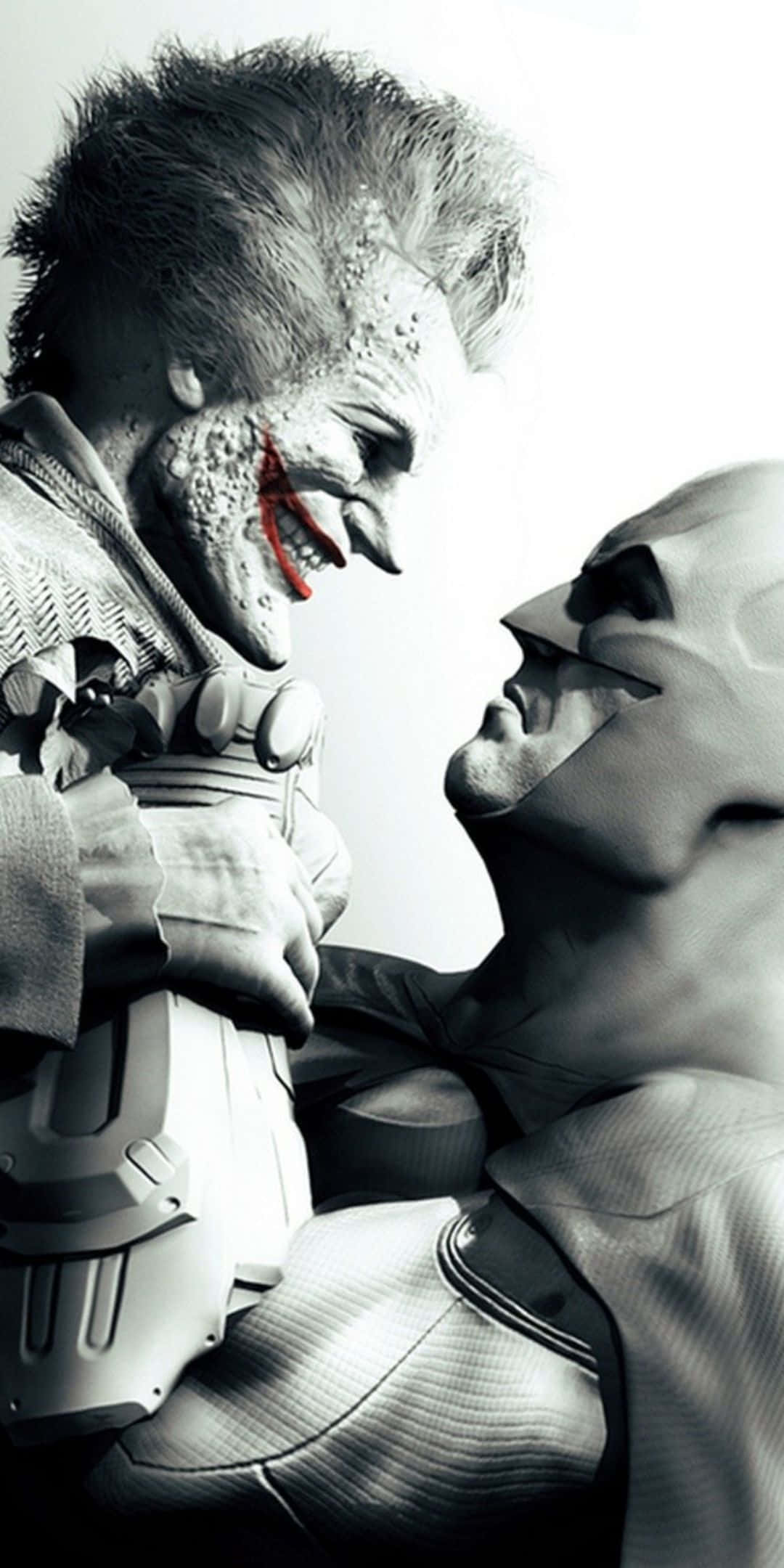 Pixel 3 Жокер и Батман Arkham City Видеоигра Черно-Бял Фон Тапет