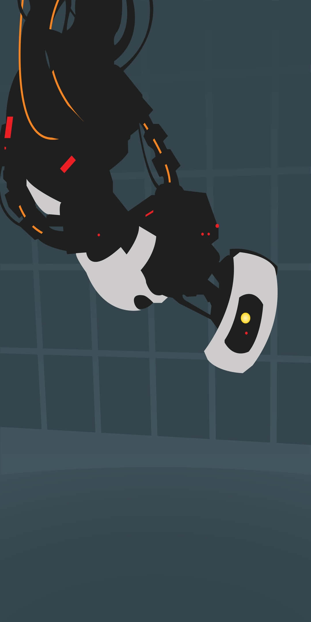 Минималистичен фон за Pixel 3 с фенарт рисунка на GLAdOS Тапет