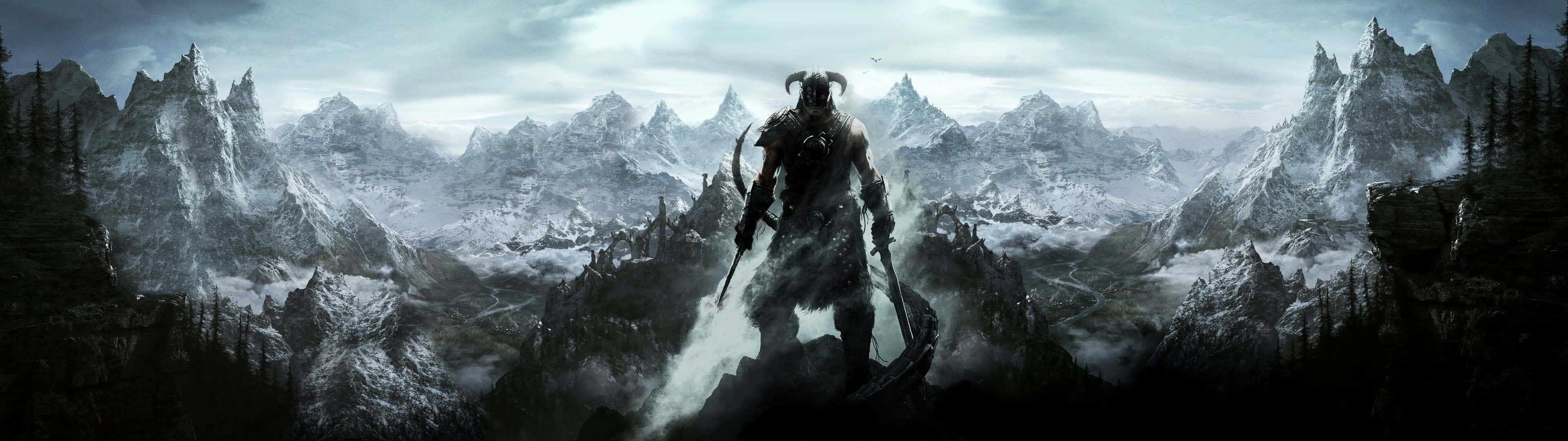Спектакуларен фон за монитор Pixel 3 от Skyrim Тапет