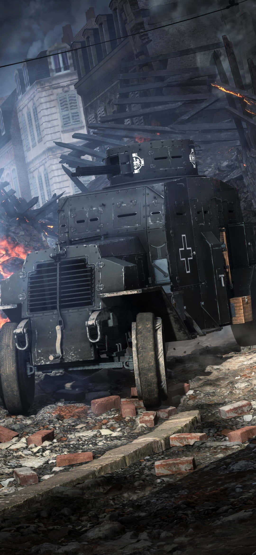 Pixel 3xl Battlefield 1 фон Германска бронирана кола Тапет