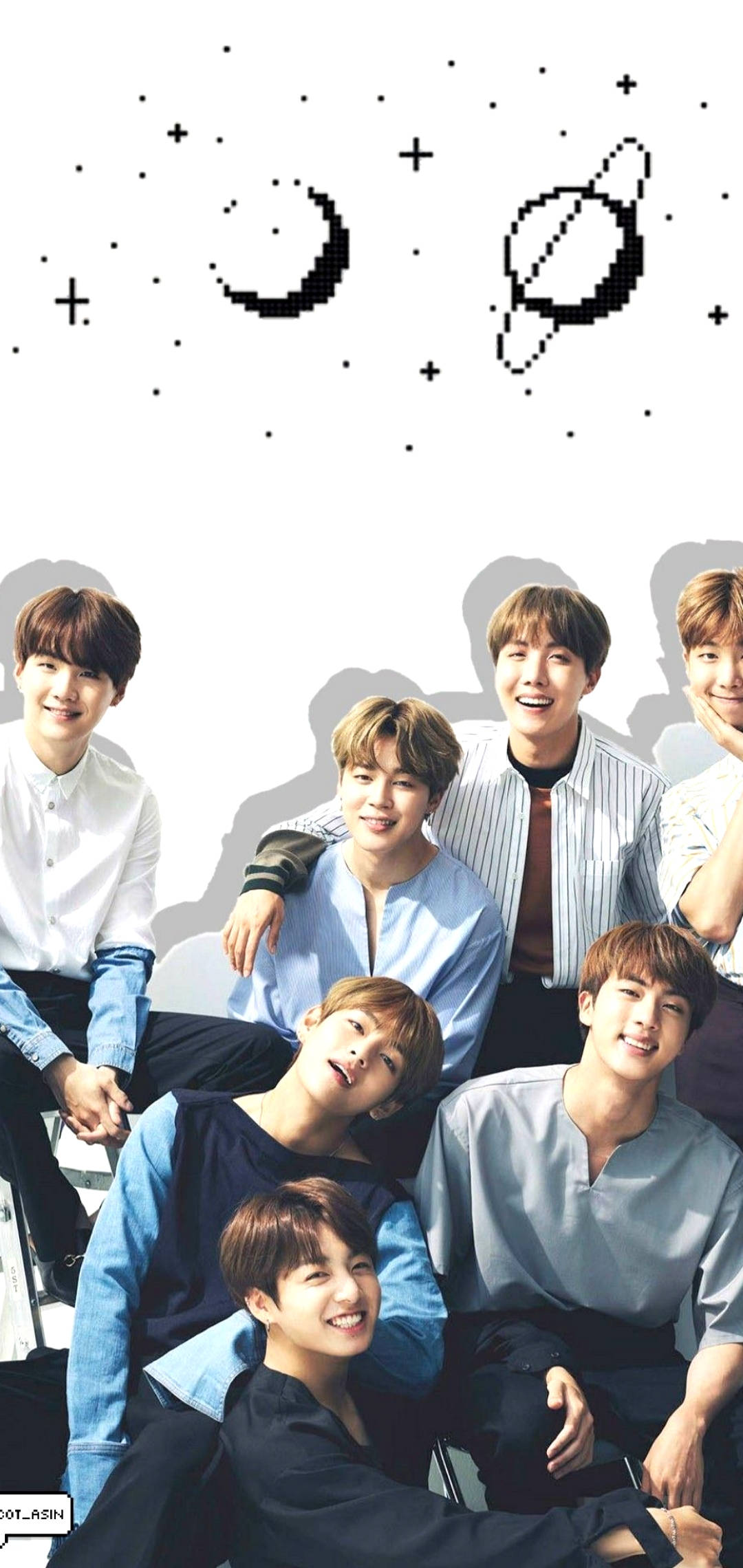 Pixel Space BTS Lockscreen Тапет