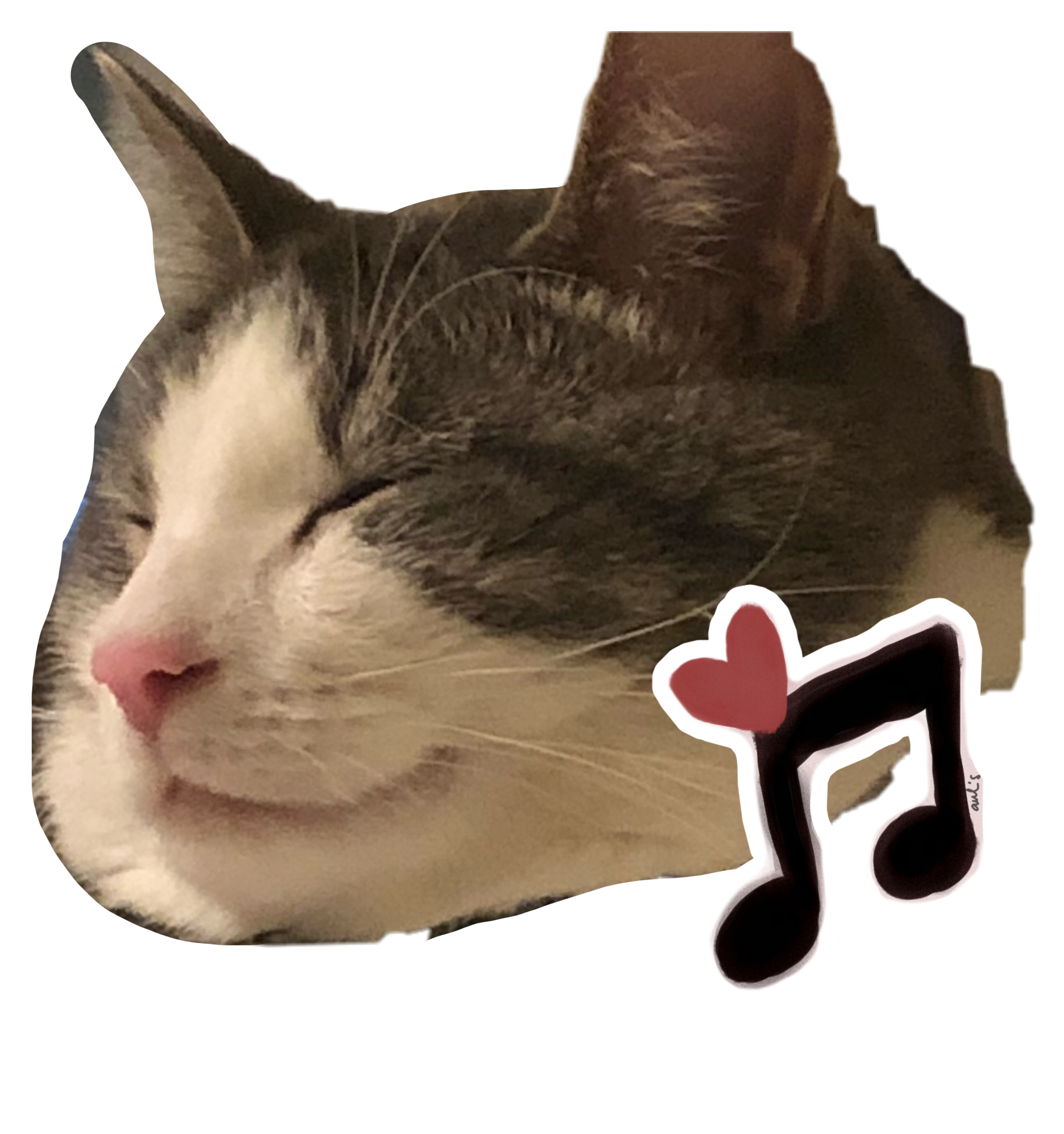 Щастлива котка музика любов стикер.PNG Тапет